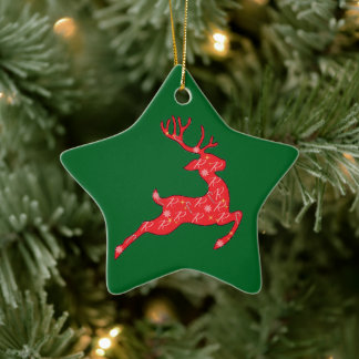 Ornement En Céramique Rudolph Ornament Vert, Rose, Bleu...