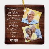 Ornement En Céramique Rustic 2 Photo Sympathy Memorials Keepsake (Devant)