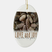 Ornement En Céramique Rustic Holiday Love and Joy Pine Cone (Droite)