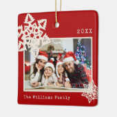 Ornement En Céramique Rustic Modern Photo do-it-yourself Snowflake Nom d (Gauche)
