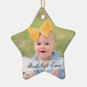 Ornement En Céramique Rustique 1er Noël Famille de 3 Milestone Photo (Gauche)