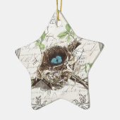 Ornement En Céramique rustique chic pays botanique nid (Gauche)