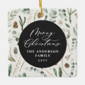 Ornement En Céramique Sage vert Noël photo botanique minimale (Devant)