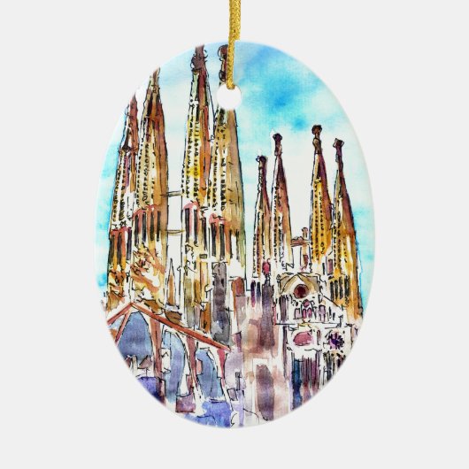 Ornement En Céramique Sagrada Familia Barcelone (Devant)