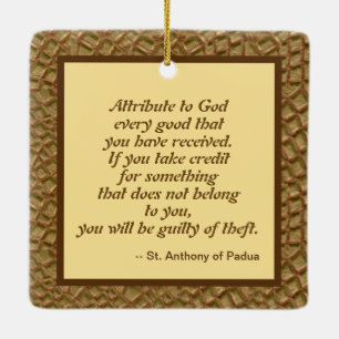 Ornement En Céramique Saint Antoine de Padoue et le Christ Enfant (JM 05