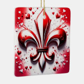Ornement En Céramique Saint Valentin Fleur De Lis (Droite)
