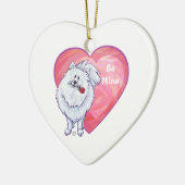 Ornement En Céramique Saint Valentin Poméranie Blanche (Gauche)