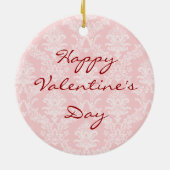 Ornement En Céramique Saint-Valentin Rose Grandes Pyrénées (Dos)