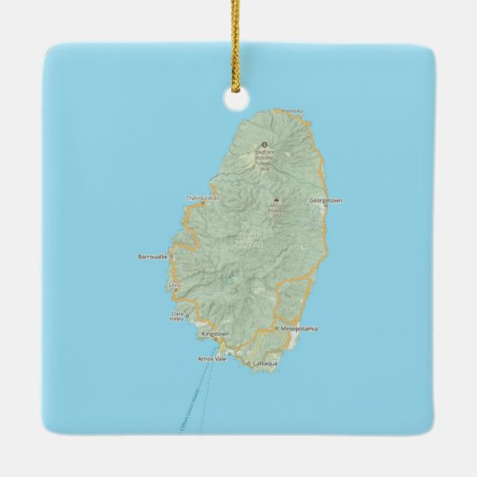 Ornement En Céramique Saint Vincent Antilles Noël (Dos)