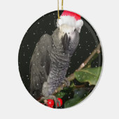 Ornement En Céramique Saison de vacances pour les perroquets gris d'Afri (Gauche)