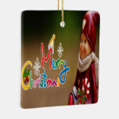 Ornement En Céramique Salutations aux elfes de Noël à 2 côtés (Droite)