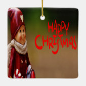 Ornement En Céramique Salutations aux elfes de Noël à 2 côtés (Dos)