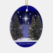 Ornement En Céramique Salutations bénies de vacances (Droite)