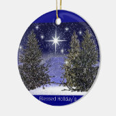 Ornement En Céramique Salutations bénies de vacances (Gauche)