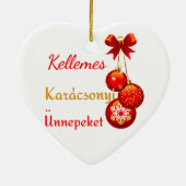 Ornement En Céramique Salutations de Noël hongrois (Dos)