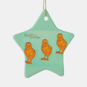 Ornement En Céramique Salutations de Pâques Chicks Vert (Droite)