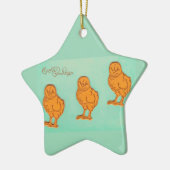 Ornement En Céramique Salutations de Pâques Chicks Vert (Gauche)
