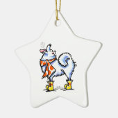 Ornement En Céramique Samoyo American Eskimo Dog Snowflake (Gauche)