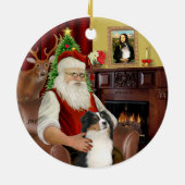 Ornement En Céramique Santa-Aussie Shepherd (Tri 2) (Dos)