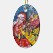 Ornement En Céramique SANTA CLAUS, CADEAUX DE NOËL ET JOUETS Ruby Rouge (Gauche)