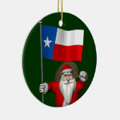 Ornement En Céramique Santa Claus with Ensign Of Texas (Droite)
