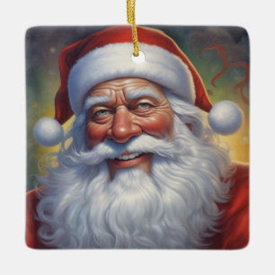 Ornement En Céramique Santa Clause Joyeux Noël Bonne année