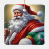 Ornement En Céramique Santa Clause Joyeux Noël Bonne année (Dos)