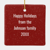 Ornement En Céramique Santa Hat On a Snowy Fence Post (Dos)