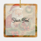 Ornement En Céramique Santa's Workshop Wreath Maker Personalized (Dos)