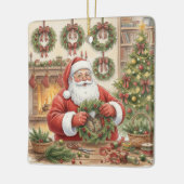 Ornement En Céramique Santa's Workshop Wreath Maker Personalized (Gauche)