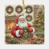 Ornement En Céramique Santa's Workshop Wreath Maker Personalized (Devant)