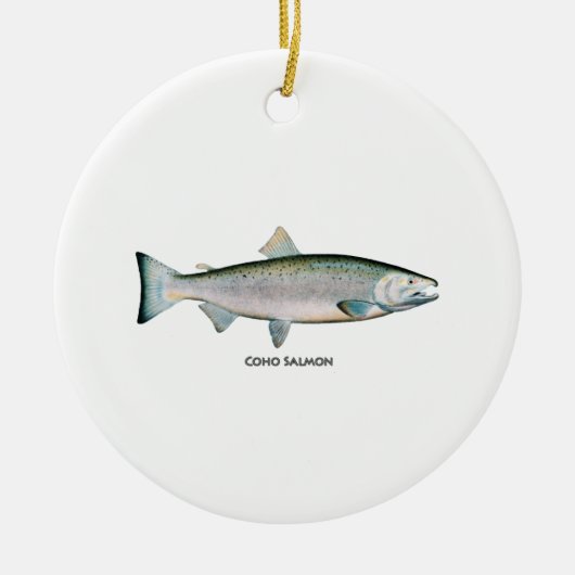 Ornement En Céramique Saumon argenté (phase océanique) (Devant)