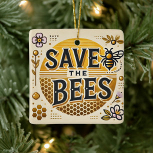 Ornement En Céramique Sauvez les abeilles