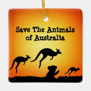 Ornement En Céramique Sauvez les animaux d'Australie