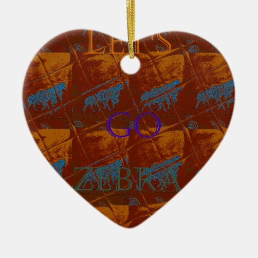 Ornement En Céramique Savannah Safari Lets Go Zebra Hakuna Matata mot (Devant)