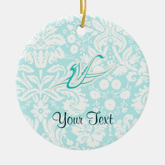 Ornement En Céramique Saxophone turquoise (Devant)