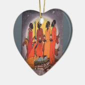 Ornement En Céramique Scène africaine de nativité de Noël (Gauche)