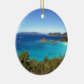 Ornement En Céramique Scène d'île des Caraïbes (Droite)