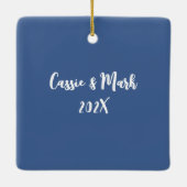 Ornement En Céramique Scène fantasque Forêt de Noël Personnalisé (Dos)