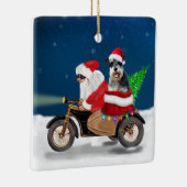 Ornement En Céramique Schnauzer Chien Noël Père Noël (Droite)