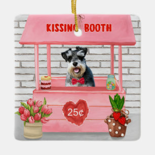 Ornement En Céramique Schnauzer Chien Valentine's Day Kissing Booth