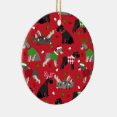 Ornement en céramique Schnauzer de Noël (Droite)