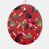 Ornement en céramique Schnauzer de Noël (Gauche)