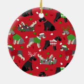 Ornement en céramique Schnauzer de Noël (Dos)