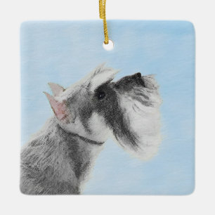 Ornement En Céramique Schnauzer (Giant, Standard) Peinture - Chien Art