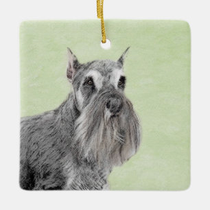 Ornement En Céramique Schnauzer (Giant, Standard) Peinture - Chien Art