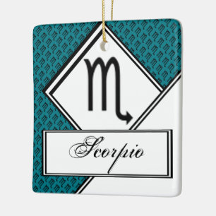 Ornement En Céramique Scorpio Zodiac Symbole Standard par Kenneth Yoncic