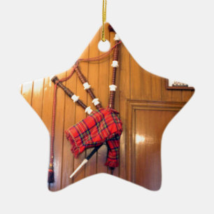 Ornement En Céramique Scotland Bagpipe Tartan Plaid Instrument de musiqu