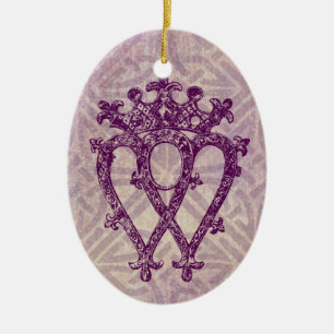 Ornement En Céramique Scottish Luckenbooth Purple Celtic Knot Pattern