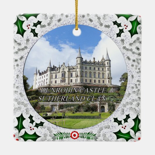 Ornement En Céramique Scottish Sutherland Clan Dunrobin Castle Noël (Dos)